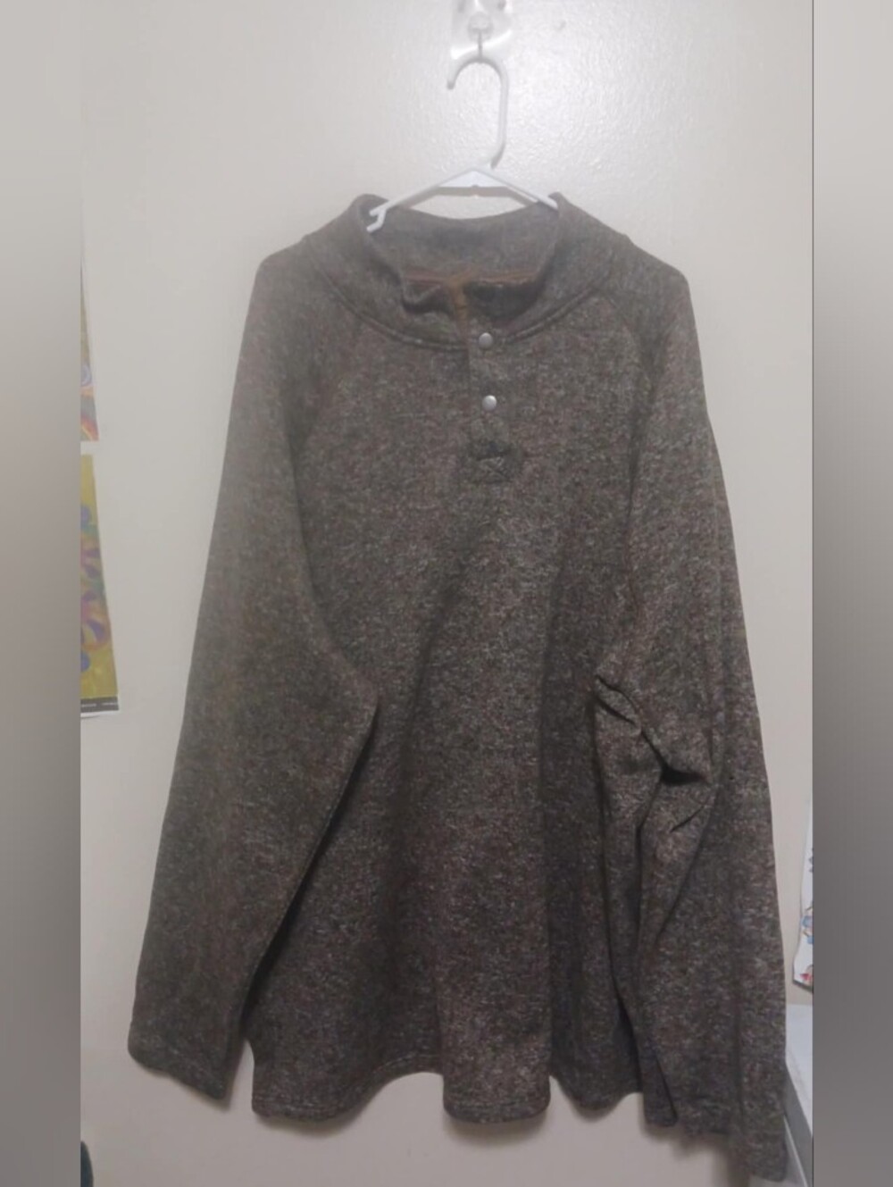 Sonoma Good For Life Brown Heather Crewneck Henley Pullover Sweater 4xb A-33